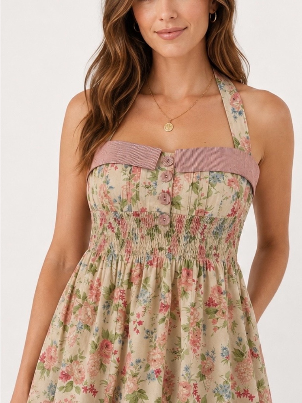 Miso Women’s babydoll halter top size 12 floral vintage
